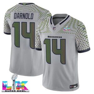 Mens or Youths Choose Sam Darnold Super Bowl LX Stitched Jersey Gray Vapor